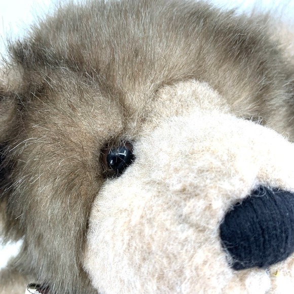 Russ Berrie 90’s Cappuccino Stuffed Teddy Bear Plush Plaid Bow - Picture 4 of 9